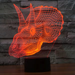 Lampada da scrivania con lampada stereo visiva creativa a 7 colori, luce notturna, Dinosaur Style