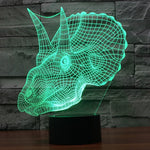 Lampada da scrivania con lampada stereo visiva creativa a 7 colori, luce notturna, Dinosaur Style