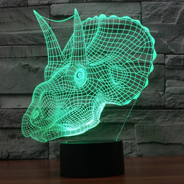 Lampada da scrivania con lampada stereo visiva creativa a 7 colori, luce notturna, Dinosaur Style