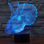 Lampada da scrivania con lampada stereo visiva creativa a 7 colori, luce notturna, Dinosaur Style