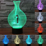 Lampada da scrivania con lampada stereo visiva creativa a 7 colori, luce notturna, Bird In The Cage Style