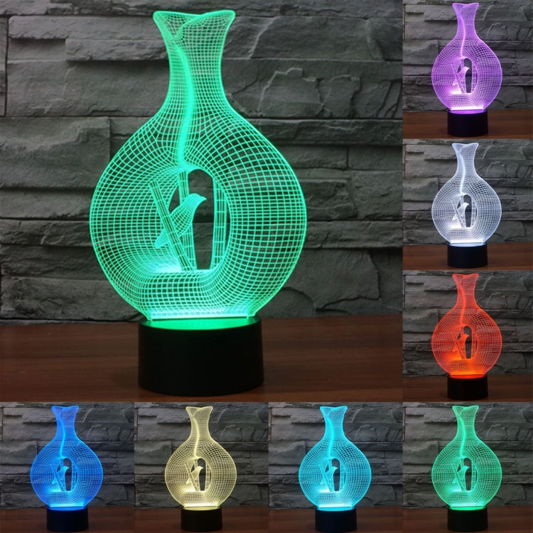 Lampada da scrivania con lampada stereo visiva creativa a 7 colori, luce notturna, Bird In The Cage Style