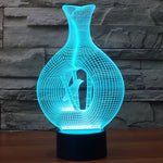 Lampada da scrivania con lampada stereo visiva creativa a 7 colori, luce notturna, Bird In The Cage Style