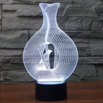 Lampada da scrivania con lampada stereo visiva creativa a 7 colori, luce notturna, Bird In The Cage Style
