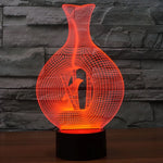 Lampada da scrivania con lampada stereo visiva creativa a 7 colori, luce notturna, Bird In The Cage Style