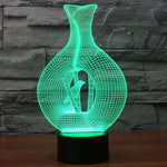 Lampada da scrivania con lampada stereo visiva creativa a 7 colori, luce notturna, Bird In The Cage Style