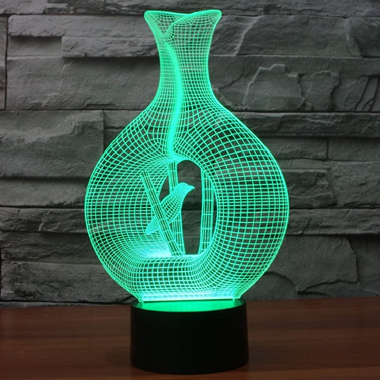 Lampada da scrivania con lampada stereo visiva creativa a 7 colori, luce notturna, Bird In The Cage Style