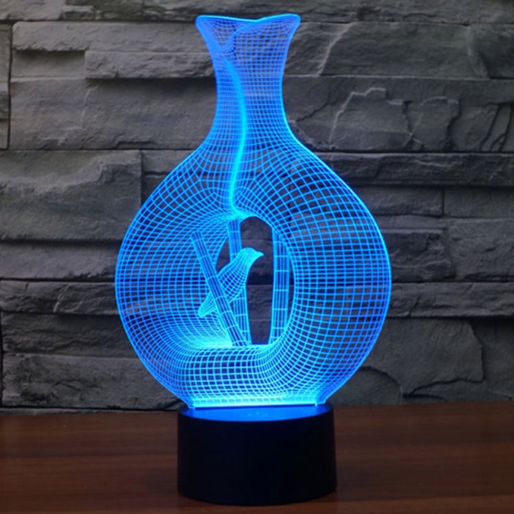 Lampada da scrivania con lampada stereo visiva creativa a 7 colori, luce notturna, Bird In The Cage Style