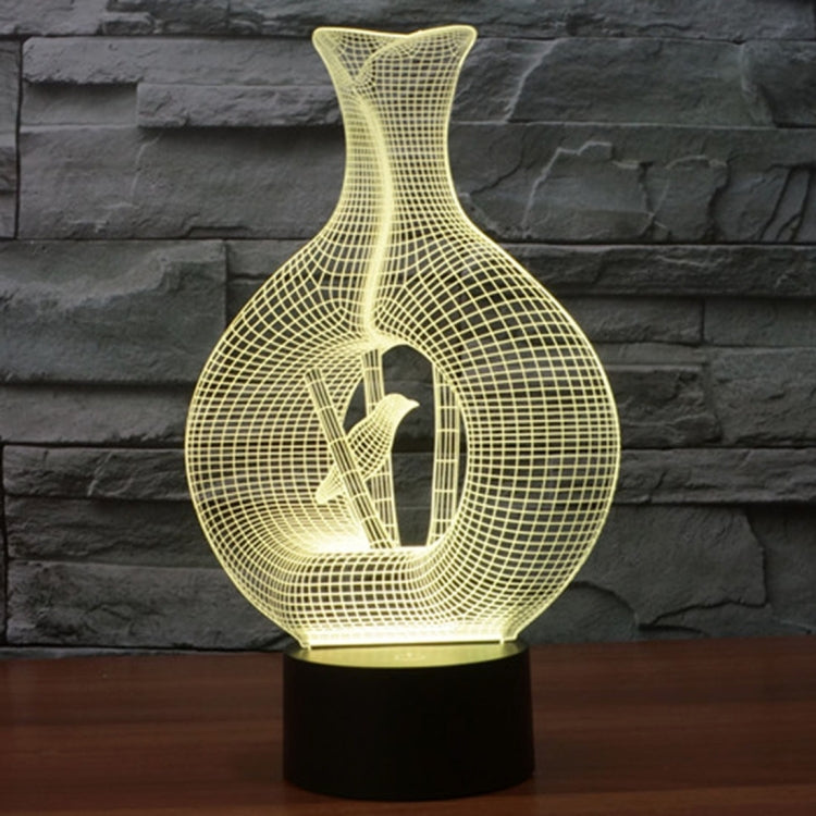 Lampada da scrivania con lampada stereo visiva creativa a 7 colori, luce notturna, Bird In The Cage Style