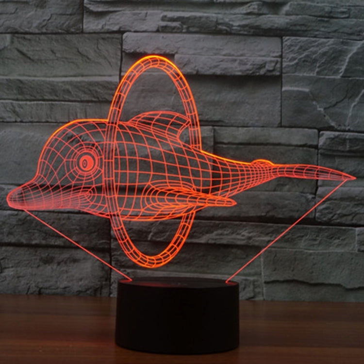 Lampada da scrivania con lampada stereo visiva creativa a 7 colori, luce notturna, Dolphin Jump Style