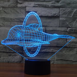 Lampada da scrivania con lampada stereo visiva creativa a 7 colori, luce notturna, Dolphin Jump Style