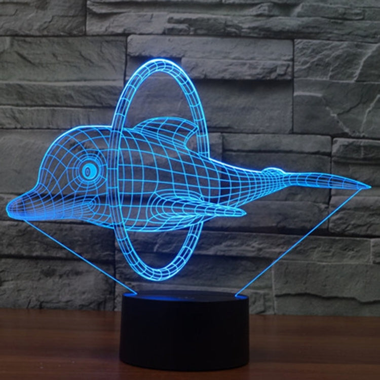 Lampada da scrivania con lampada stereo visiva creativa a 7 colori, luce notturna, Dolphin Jump Style