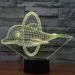 Lampada da scrivania con lampada stereo visiva creativa a 7 colori, luce notturna, Dolphin Jump Style