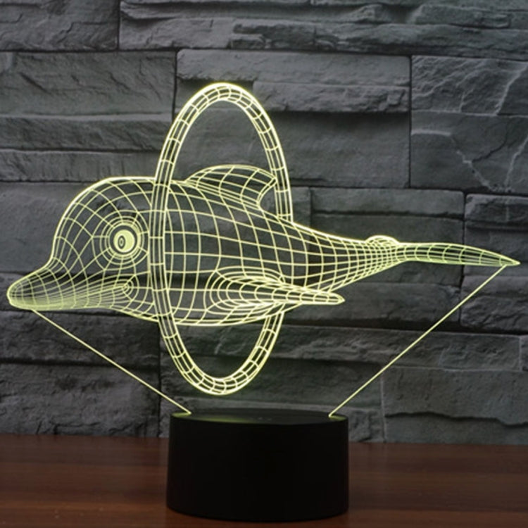 Lampada da scrivania con lampada stereo visiva creativa a 7 colori, luce notturna, Dolphin Jump Style