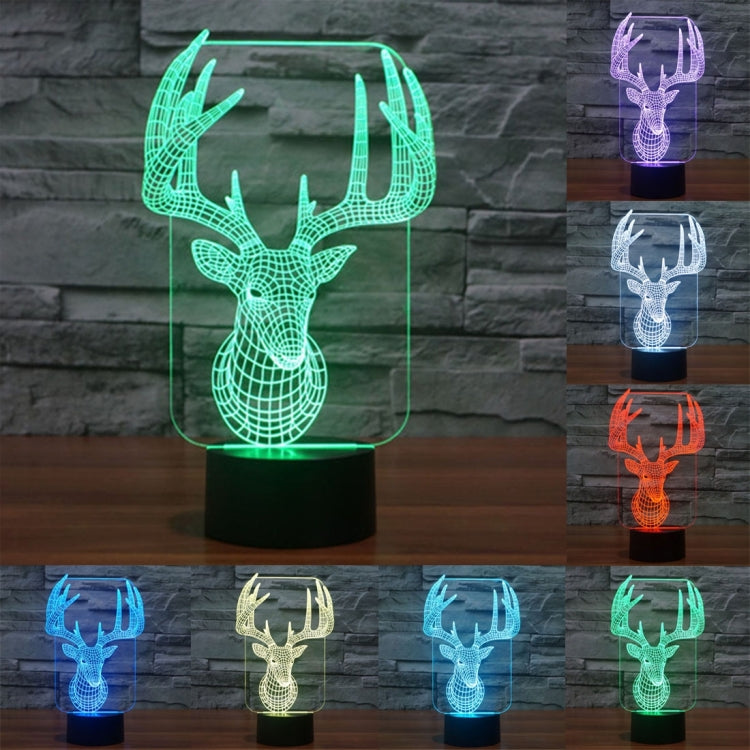 Lampada da scrivania con lampada stereo visiva creativa a 7 colori, luce notturna, Elaphurus Davidianus Style