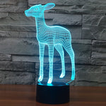 Lampada da scrivania con lampada stereo visiva creativa a 7 colori, luce notturna, Deer Style