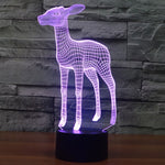 Lampada da scrivania con lampada stereo visiva creativa a 7 colori, luce notturna, Deer Style