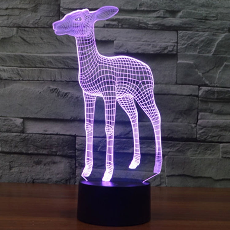 Lampada da scrivania con lampada stereo visiva creativa a 7 colori, luce notturna, Deer Style