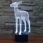 Lampada da scrivania con lampada stereo visiva creativa a 7 colori, luce notturna, Deer Style