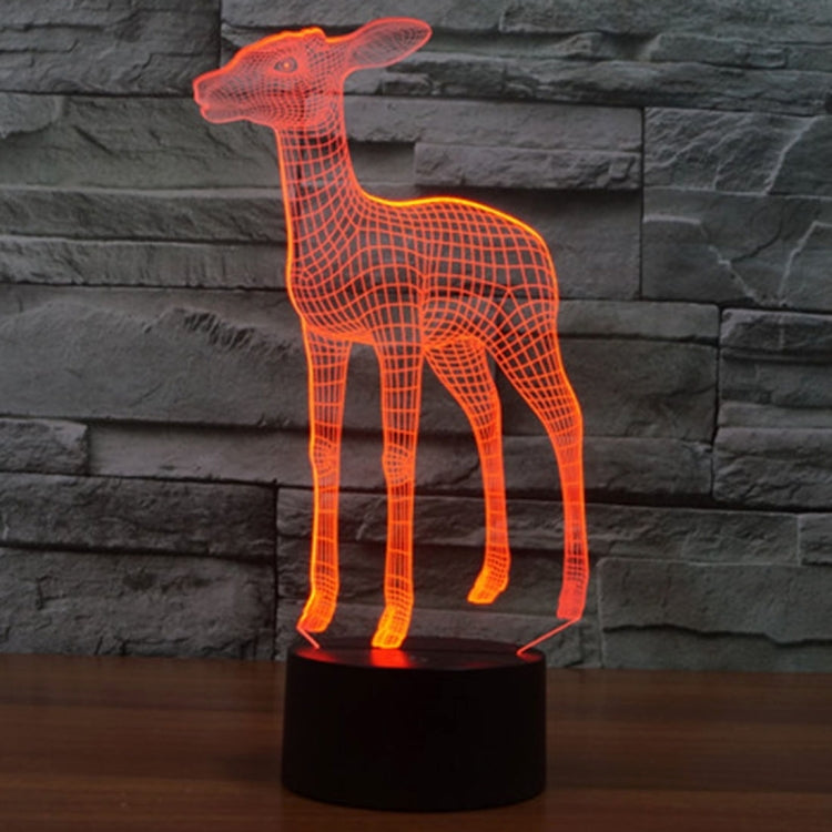 Lampada da scrivania con lampada stereo visiva creativa a 7 colori, luce notturna, Deer Style