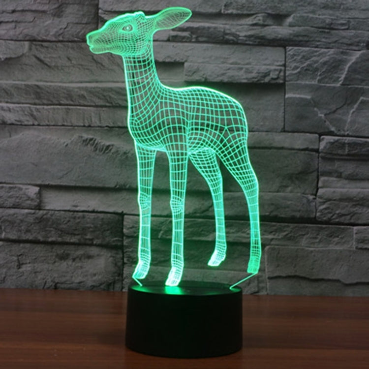 Lampada da scrivania con lampada stereo visiva creativa a 7 colori, luce notturna, Deer Style
