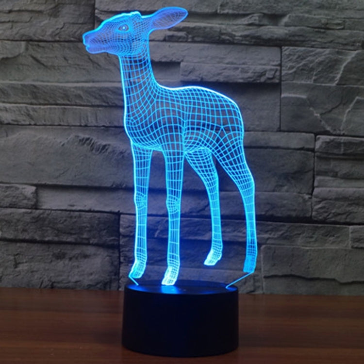 Lampada da scrivania con lampada stereo visiva creativa a 7 colori, luce notturna, Deer Style