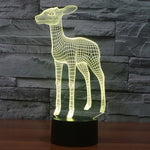 Lampada da scrivania con lampada stereo visiva creativa a 7 colori, luce notturna, Deer Style