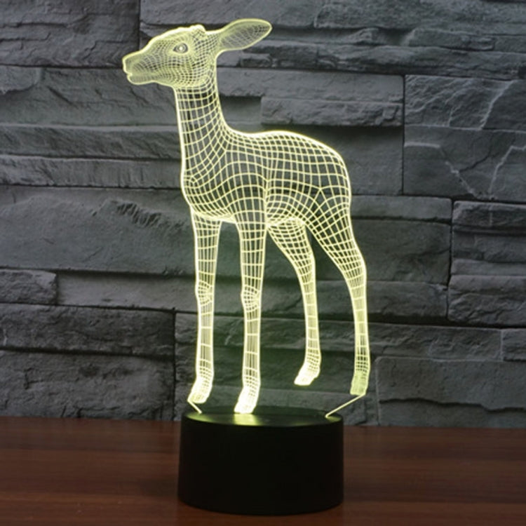 Lampada da scrivania con lampada stereo visiva creativa a 7 colori, luce notturna, Deer Style