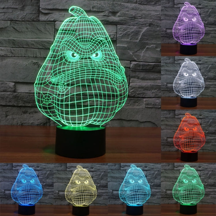 Lampada da scrivania con lampada stereo visiva creativa a 7 colori, luce notturna, White Gourd Style