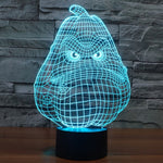 Lampada da scrivania con lampada stereo visiva creativa a 7 colori, luce notturna, White Gourd Style