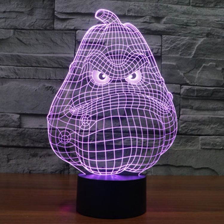 Lampada da scrivania con lampada stereo visiva creativa a 7 colori, luce notturna, White Gourd Style