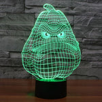 Lampada da scrivania con lampada stereo visiva creativa a 7 colori, luce notturna, White Gourd Style