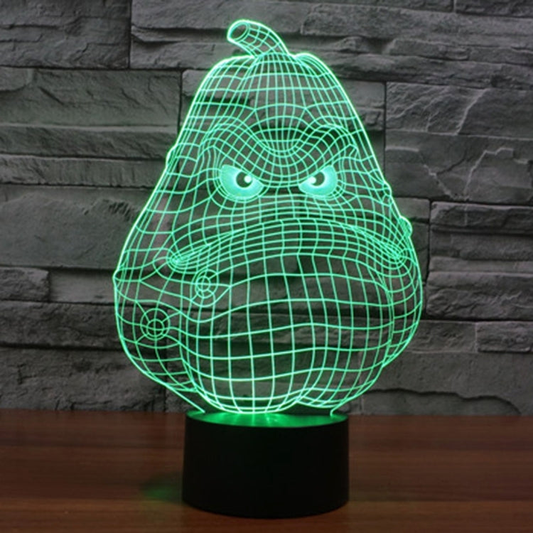 Lampada da scrivania con lampada stereo visiva creativa a 7 colori, luce notturna, White Gourd Style
