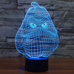 Lampada da scrivania con lampada stereo visiva creativa a 7 colori, luce notturna, White Gourd Style
