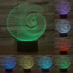 Lampada da scrivania con lampada stereo visiva creativa a 7 colori, luce notturna, Abstract Style