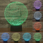 Lampada da scrivania con lampada stereo visiva creativa a 7 colori, luce notturna, Numbers Style