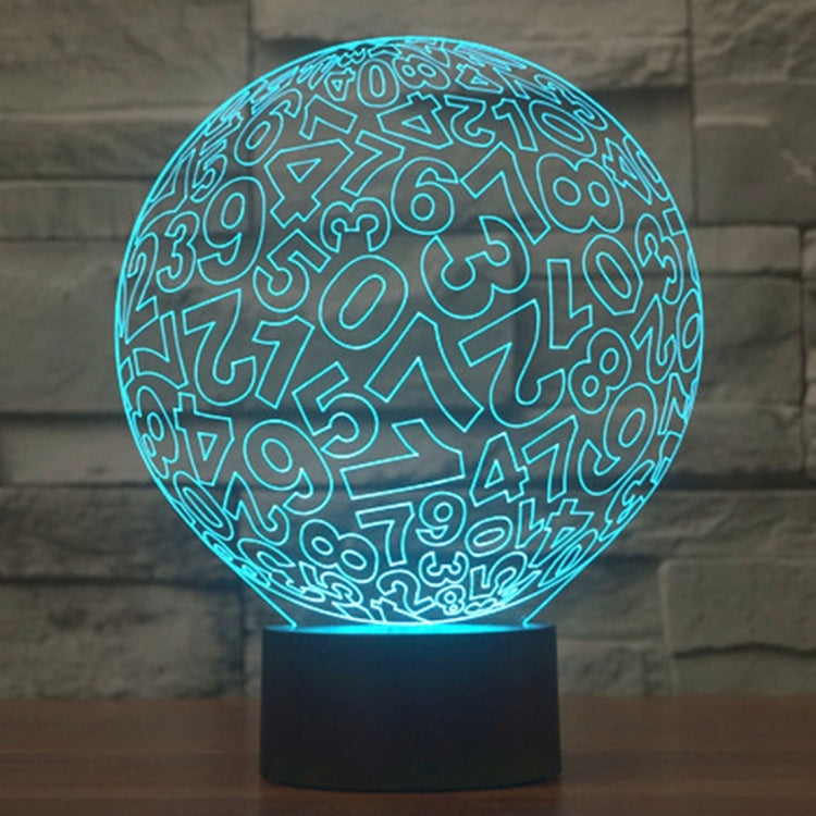 Lampada da scrivania con lampada stereo visiva creativa a 7 colori, luce notturna, Numbers Style
