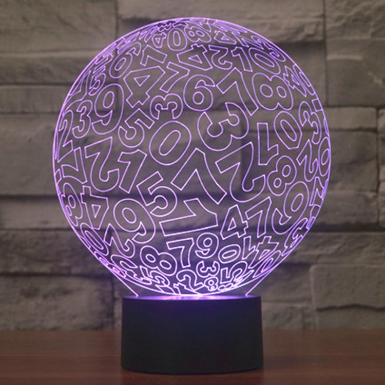 Lampada da scrivania con lampada stereo visiva creativa a 7 colori, luce notturna, Numbers Style