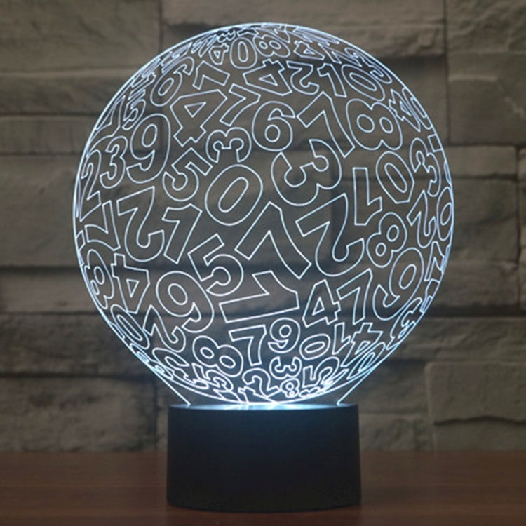 Lampada da scrivania con lampada stereo visiva creativa a 7 colori, luce notturna, Numbers Style