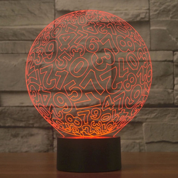 Lampada da scrivania con lampada stereo visiva creativa a 7 colori, luce notturna, Numbers Style