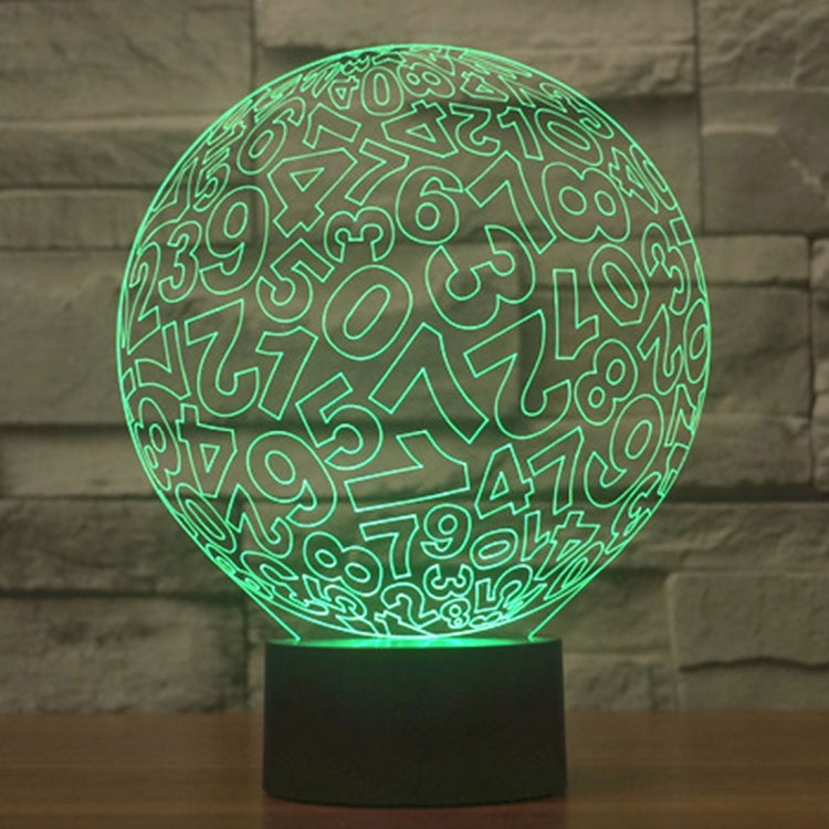 Lampada da scrivania con lampada stereo visiva creativa a 7 colori, luce notturna, Numbers Style