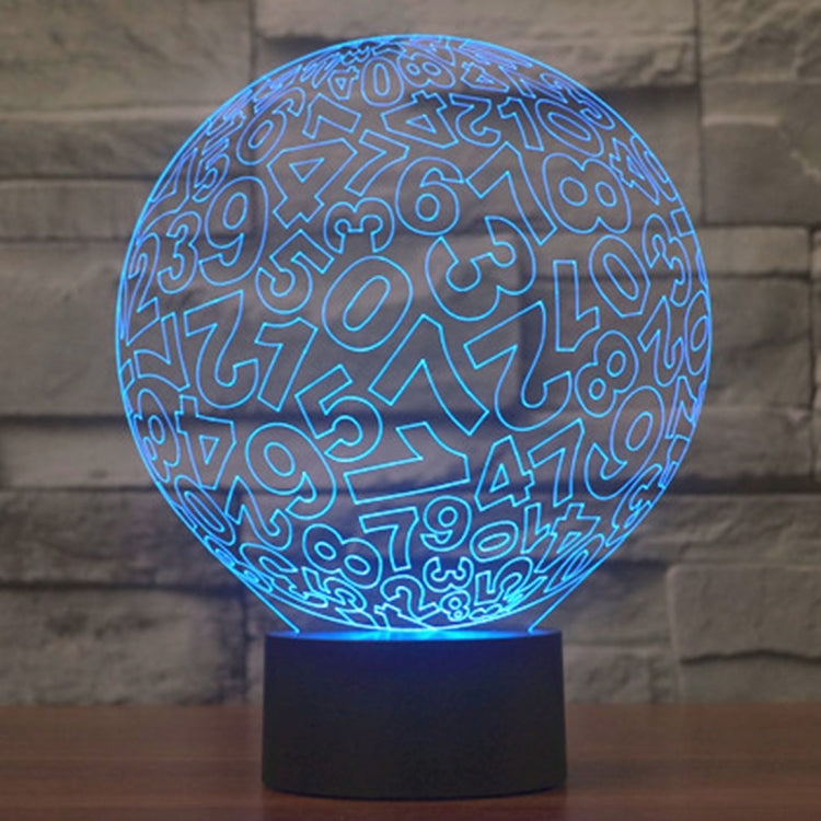 Lampada da scrivania con lampada stereo visiva creativa a 7 colori, luce notturna, Numbers Style