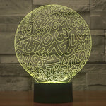 Lampada da scrivania con lampada stereo visiva creativa a 7 colori, luce notturna, Numbers Style
