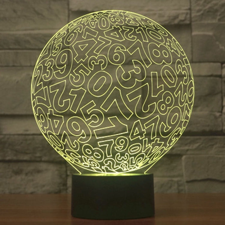 Lampada da scrivania con lampada stereo visiva creativa a 7 colori, luce notturna, Numbers Style