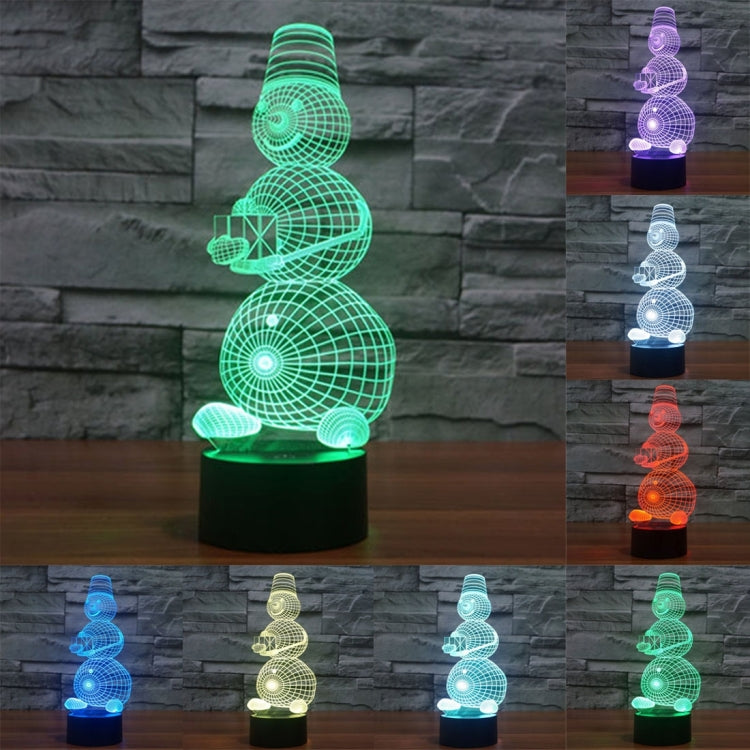 Lampada da scrivania con lampada stereo visiva creativa a 7 colori, luce notturna, Snowman Style Model 2