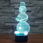 Lampada da scrivania con lampada stereo visiva creativa a 7 colori, luce notturna, Snowman Style Model 2