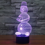 Lampada da scrivania con lampada stereo visiva creativa a 7 colori, luce notturna, Snowman Style Model 2