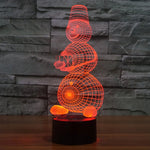 Lampada da scrivania con lampada stereo visiva creativa a 7 colori, luce notturna, Snowman Style Model 2