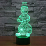 Lampada da scrivania con lampada stereo visiva creativa a 7 colori, luce notturna, Snowman Style Model 2