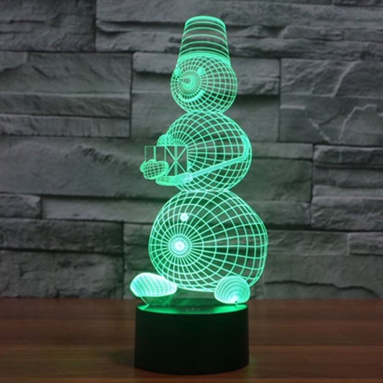 Lampada da scrivania con lampada stereo visiva creativa a 7 colori, luce notturna, Snowman Style Model 2
